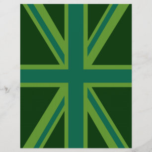 Grönt Union Jack Flagga Decor Reklamblad