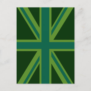 Grönt Union Jack Flagga Decor Vykort