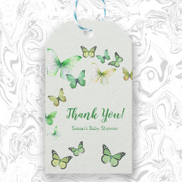 Grönt Unisex Little Butterfly Baby Shower Presentetikett