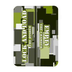 Grönt Urban Camo Lock n Load Dishwasher Magnet