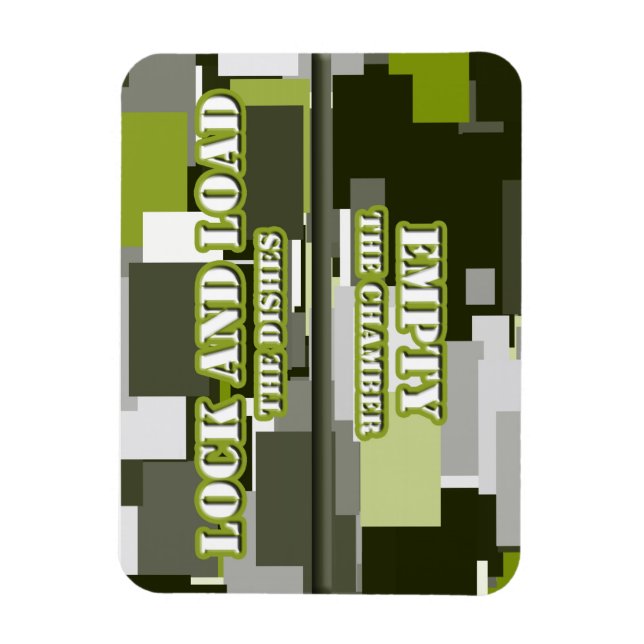 Grönt Urban Camo Lock n Load Dishwasher Magnet (Vertikal)
