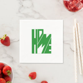 Grönt Utah HOME State Ord Art Pappersservett
