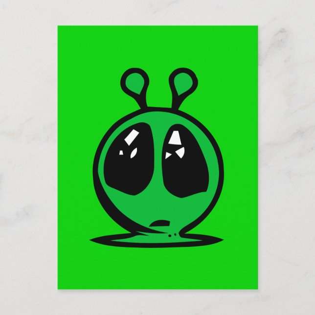 grönt utanför stora ögon. vykort (Framsida)