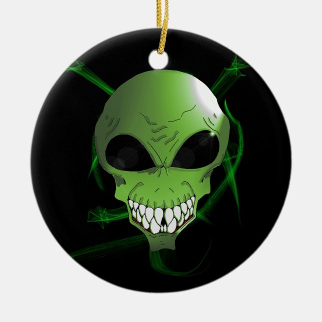 Grönt utomjording Julgran Ornament (Framsidan)