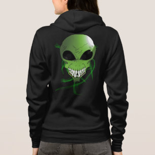 Grönt utomjording Kvinnor Bella+Canvas Fullt-Zip H Tröja