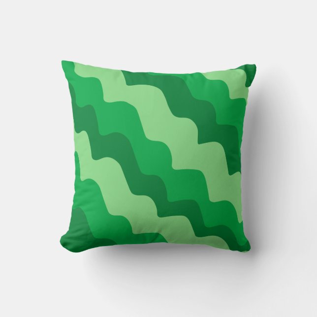Grönt vågigt havets vinkara övertoning kudde (Framsida)