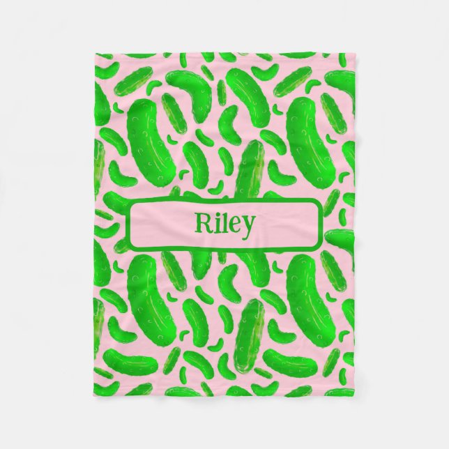 Grönt-väljare på bakgrunden för mjuk Rosa Fleecefilt (Framsidan)