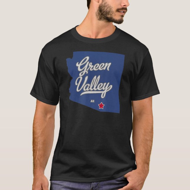 Grönt Valley Arizona AZ Karta T Shirt (Framsida)