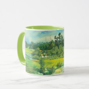 grönt valley Watercolor Mugg