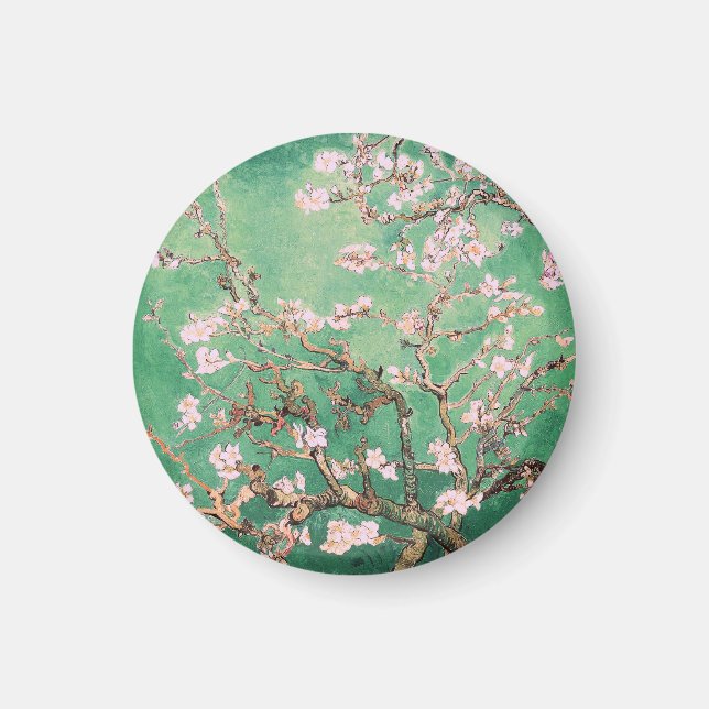 Grönt Van Gogh Almond Blommars Magnet (Framsidan)