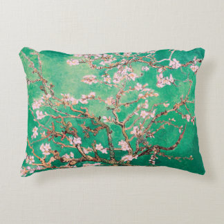 Grönt Van Gogh Almond Blommars Prydnadskudde