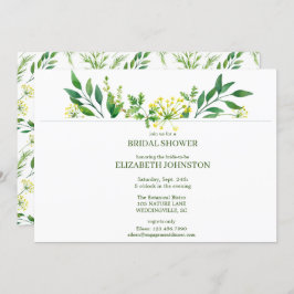 Grönt Vår Botaniska Örter Möhippa Party Inbjudningar