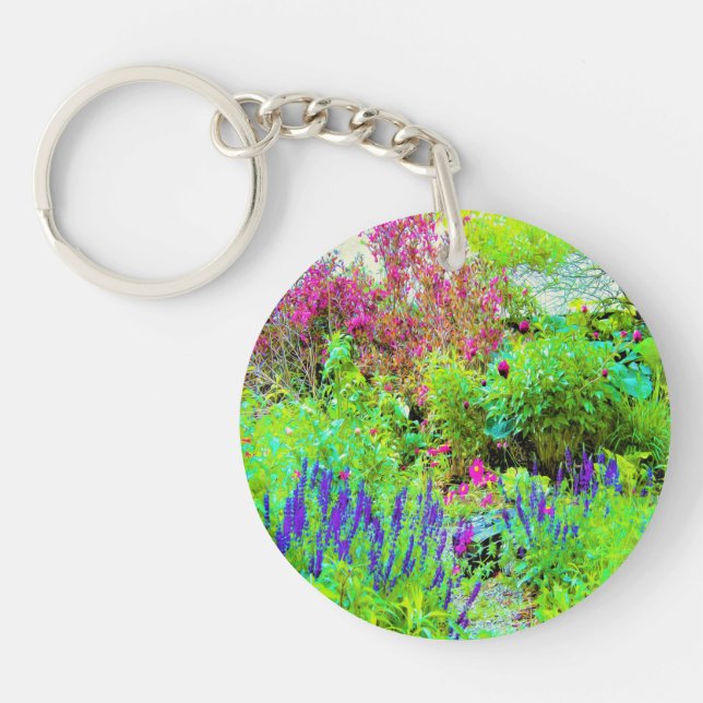 Grönt Vår Garden Landscape med ponnyer (Framsidan)