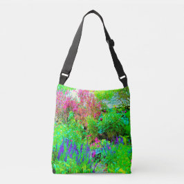Grönt Vår Garden Landscape med ponnyer Axelväska
