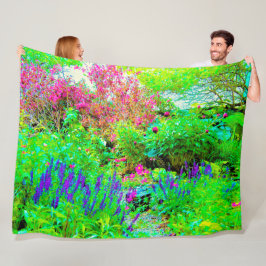 Grönt Vår Garden Landscape med ponnyer Fleecefilt