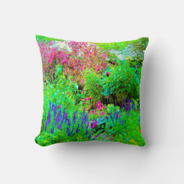 Grönt Vår Garden Landscape med ponnyer Kudde