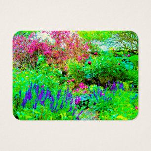Grönt Vår Garden Landscape med ponnyer Visitkort