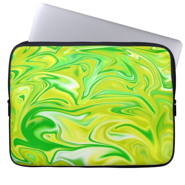 Grönt Vår Mint Marble, Laptop sleeve (Framsidan)