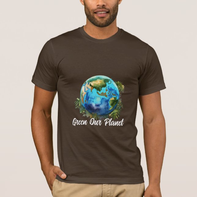 Grönt vår planet T-Shirt (Framsida)