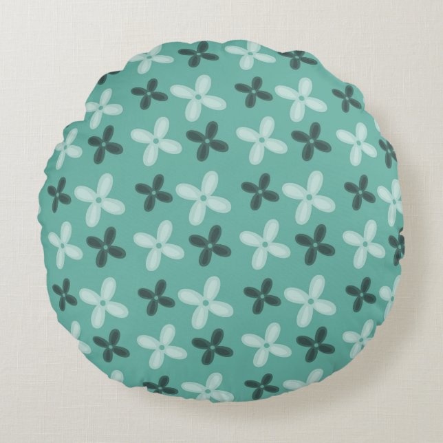 Grönt Vår Rund Kudde (Framsidan)