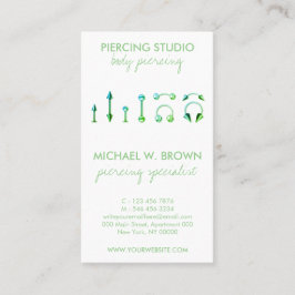 Grönt-vårdkort för kroppens judiska Piercing Visitkort
