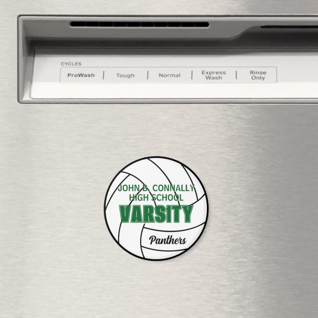 Grönt Variatets Volleyboll Anpassat Högstadielag Magnet (In Situ (Dishwasher))
