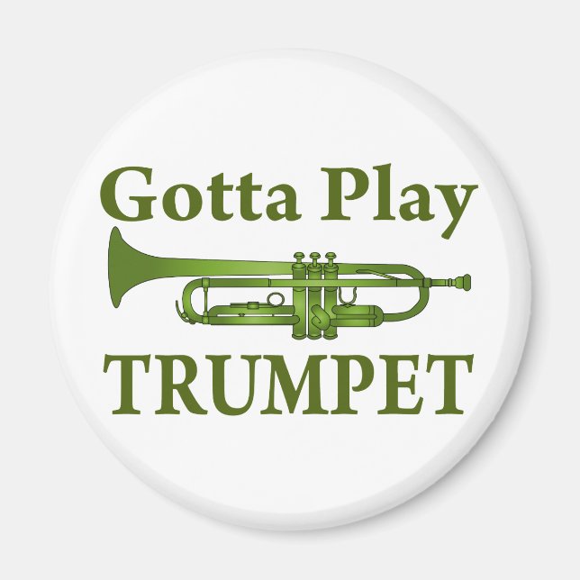 Grönt Variegated Gotta Play Trumpet Gift Magnet (Framsidan)