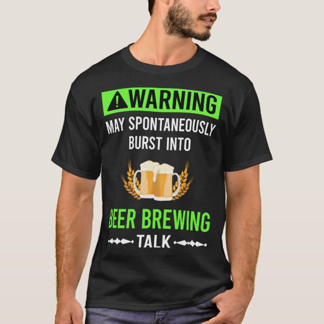 Grönt Varning för bryggbryggare T Shirt (Framsida)