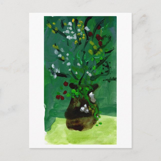 Grönt vas om vykort för gröntens bakgrund (Framsida)