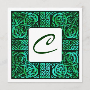 Grönt Vatten Celtic Knotwork bröllopsinbjudan Inbjudningar