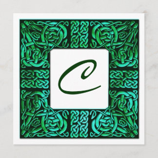 Grönt Vatten Celtic Knotwork bröllopsinbjudan Inbjudningar