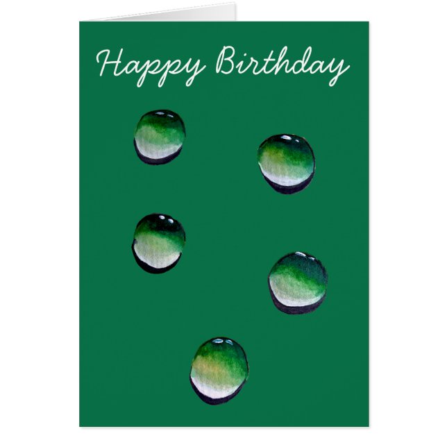 Grönt vatten droppar vatten art hälsningskort (Framsidan)