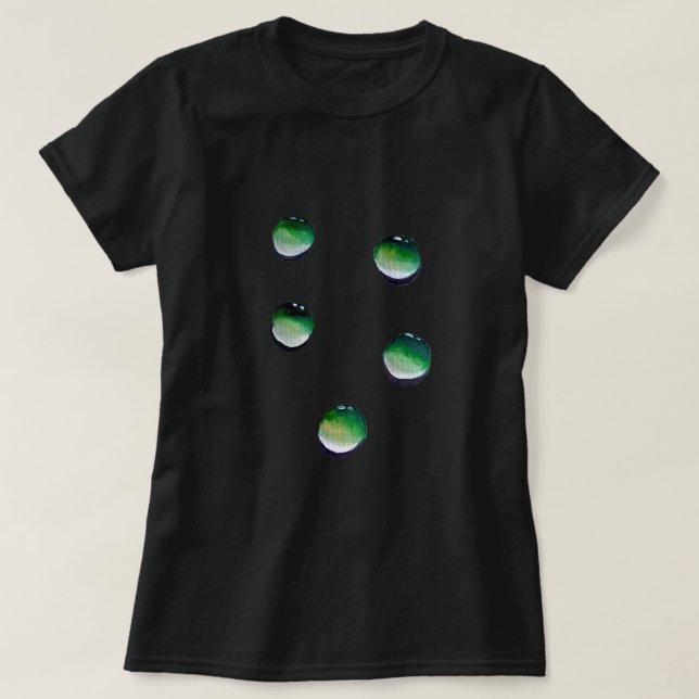 Grönt vatten droppar vatten art t shirt (Design framsida)
