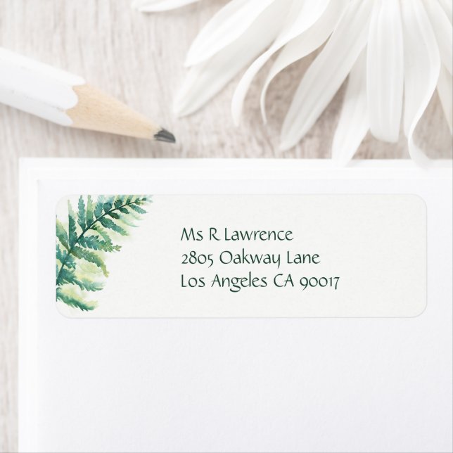 Grönt, vattendelsfärg returadress etikett (Insitu)
