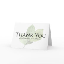 Grönt Vattenfärg Blad Tack Kort