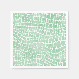 Grönt Vattenfärg Crokodile Skin Mönster Pappersservett