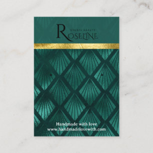 Grönt vattenfärg guld glitter Ökande Visning Visitkort