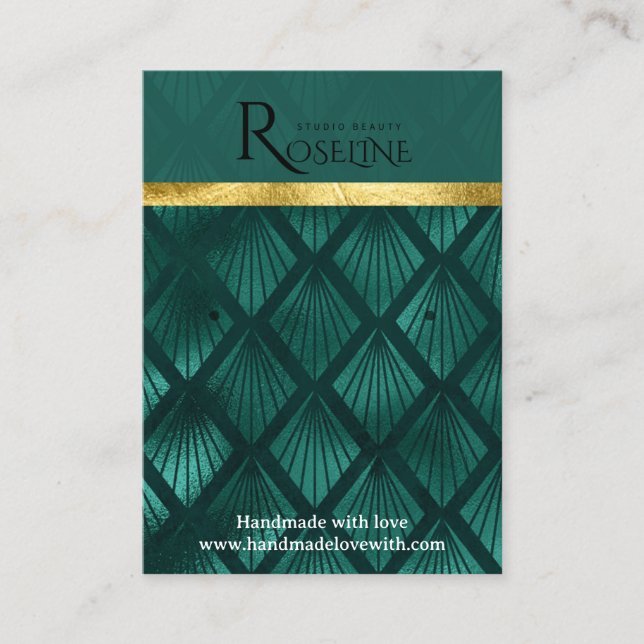 Grönt vattenfärg guld glitter Ökande Visning Visitkort (Framsida)