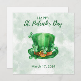 Grönt vattenfärg St. Patrick's Day Julkort