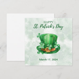 Grönt vattenfärg St. Patrick's Day Julkort