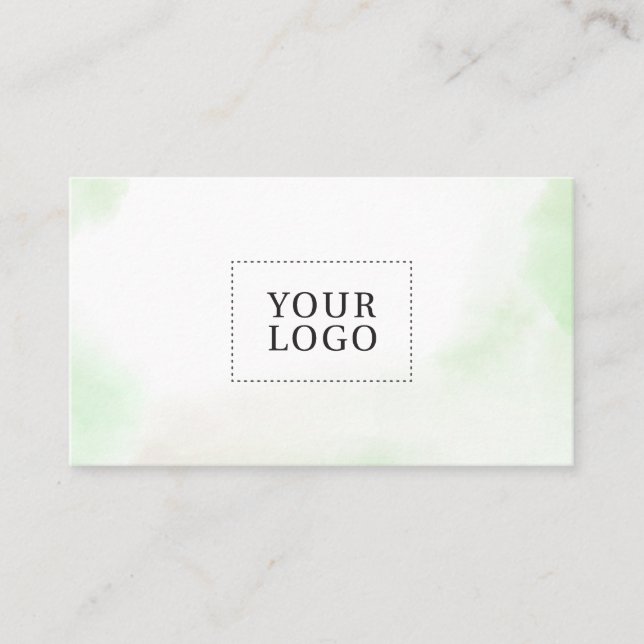 Grönt Vattenfärg Tvättar Affärskortet Minimal Logo Visitkort (Framsida)