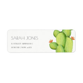 GRÖNT VATTENFÄRGAVRÖR CACTUS FLOWER ADRESS RETURADRESS ETIKETT