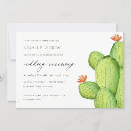 GRÖNT VATTENFÄRGAVRÖR CACTUS FLOWER BRÖLLOP INBJUDNINGAR