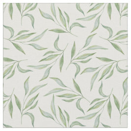 Grönt vattenfärgblad Botaniskt mönster Tyg