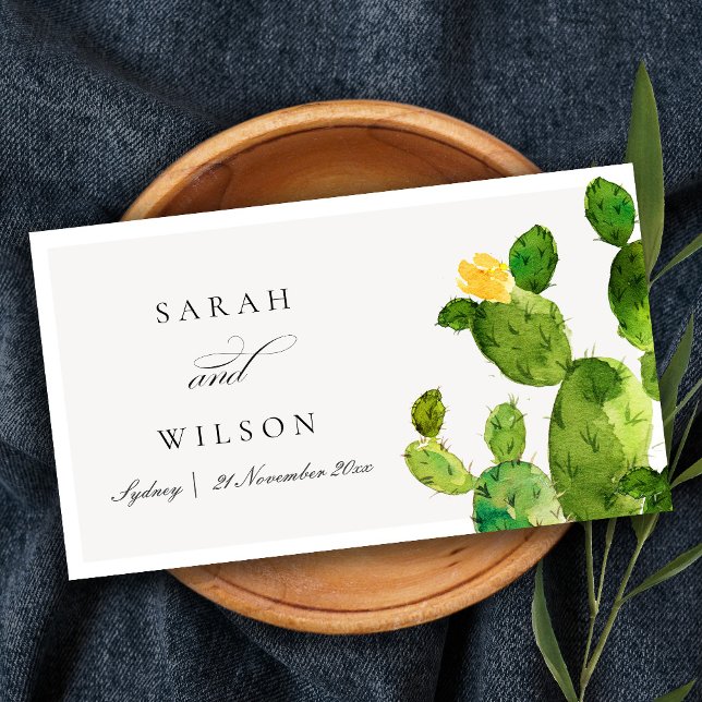 GRÖNT VATTENFÄRGDESERT CACTUS SPARA DATUM (Skapare uppladdad)