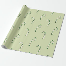 Grönt Vattenfärgen Polkagrisar jul Mönster Presentpapper