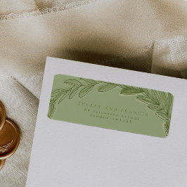 Grönt Vattenfärgning Returetiketter för andning Returadress Etikett