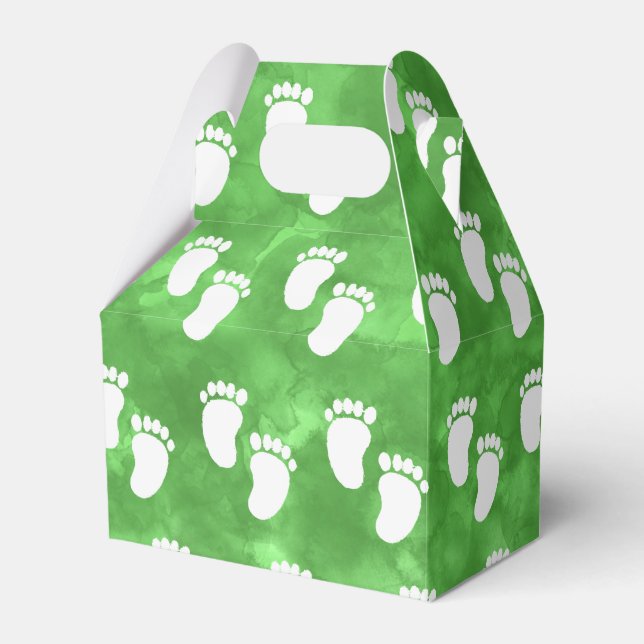 Grönt Vattenfärgsbabyutskrift Mönster Presentaskar (Framsidan Sidan)