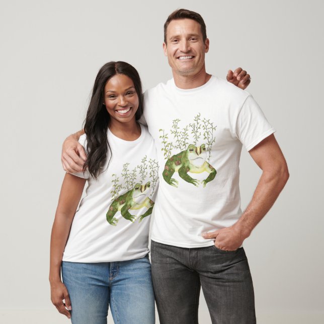 Grönt Vattenfärgsgroda T Shirt (Unisex)