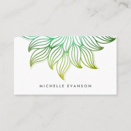 Grönt Vattenfärgsövertoning Blommigt Mandala Visitkort